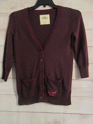 Hollister Sweater Womens Large  3/4 Sleeve Cardigan Cotton Blend Casual - Image 1 of 4