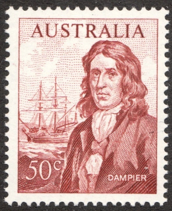 1966 Australia Sc# 413 - 50¢ William Dampier and the Roebuck Ship - MH Cv$16 - Image 1 of 1