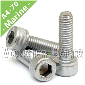 M4 Stainless Steel Socket Head Cap Screws, A4 / 316 Marine, DIN 912 0.70 Coarse - Picture 1 of 14