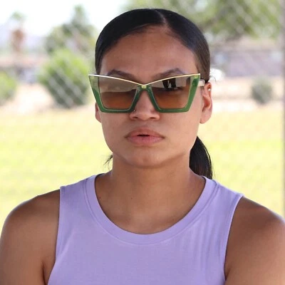 Gafas de sol cuadradas retro para mujer de gran tamaño ojo de gato protección UV estilo vintage Foto 1 de 4