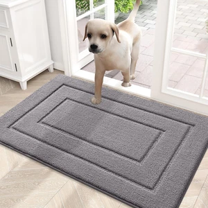 Dog Door Mat for Muddy Paws, Absorbs Moisture and Dirt, Non-Slip Washable Mat, Q - Picture 1 of 11