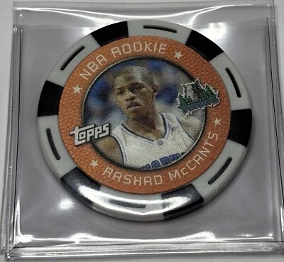 RASHAD MCCANTS 2005 TOPPS NBA COLLECTORS POKER CHIP BLACK & WHITE UNC ROOKIE RC! - Image 1 of 2