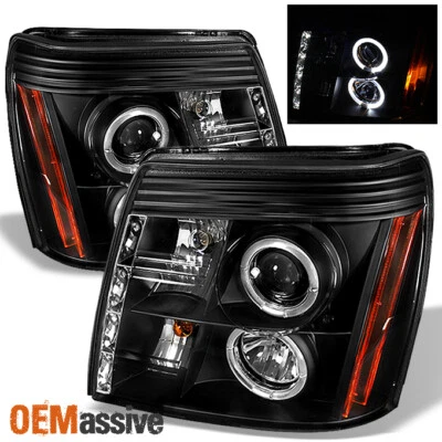 Se adapta a proyector halo modelo Escalade HID 2002-06 negro DRL luz diurna faros LED Foto 1 de 2