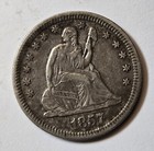 1857 Seated Liberty Quarter Almost Uncirculated 90% Coin