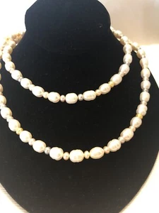 HONORA FRESH WATER PEARLS With GREY CULTURED PEARLS 34” NECKLACE STERLING CLASP - Picture 1 of 7