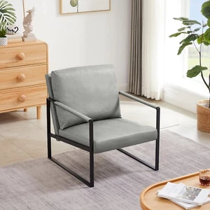 PVC Leather Accent Arm Chair Fits Lounge, Living Room, Office - Picture 1 of 9