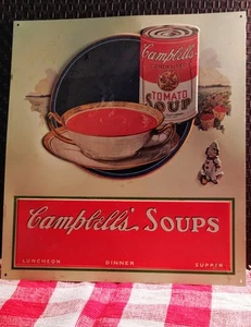  Letrero de pared vintage de metal para sopa de tomate Campbell's - Imagen 1 de 2