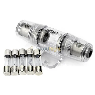 Portafusibles AGU calibre 4 u 8 en línea de alta calidad + paquete de 5 fusibles AMP 80 AMP Foto 1 de 4