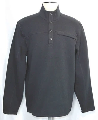 ExOfficio Black Mock Henley Fleece Heavy Thick Sweater Pullover Mens Size XL - Image 1 of 4