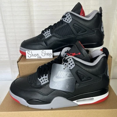 Nike Air Jordan 4 Retro Bred Men Size 10 Reimagined FV5029-006 Shoes Sneakers - Image 1 of 4