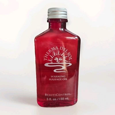 BeautiControl Therma Del Sol Warming Massage Oil 5 Oz Red Bottle Rare HTF 2004 - Image 1 of 4