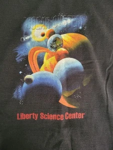 Vintage 90s Liberty Science Center Museum T Shirt Kids L Faded Black - Picture 1 of 3