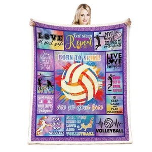 Volleyball Blanket Gift for Teen Girls Cozy Soft Throw Blanket 50x60 - Picture 1 of 7