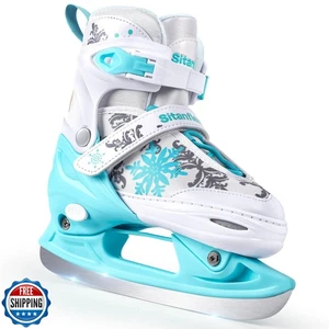 Sitanflex Pattini da Ghiaccio per Ragazze, Scarpe da Pattinaggio su Ghiaccio Regolabili per  - Foto 1 di 5