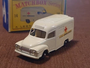 MATCHBOX Ambulance No14 LOMAS Diecast Model Vintage Toy Ltd Car Collectible - Picture 1 of 12