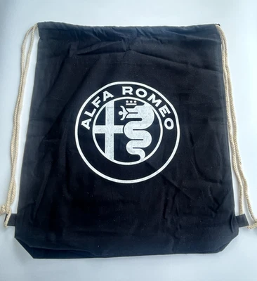 Alfa Romeo orig Sportbeutel Tasche schwarz neu Turnbeutel Bag Rucksack Baumwolle - Bild 1 von 2
