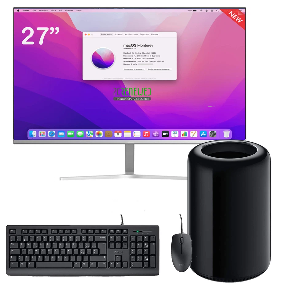 Apple Mac Pro Workstation con Monitor 27" | Intel Xeon E5 1680 V2 Octa Core |... - Immagine 1 di 1