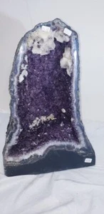 Amethyst Church Crystal Cathedral Geode - Over 14 Inches tall - with Calcite - Picture 1 of 5