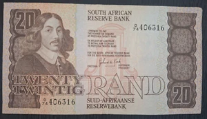 South Africa 1981 20 Rand Note with Fractional Serials NO Security thread P120b - Picture 1 of 2