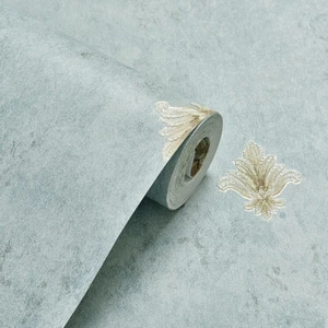 3D Blue Non-woven Pressed Pastoral Background Self-adhesive Wallpaper 0.53x5m - Picture 1 of 5