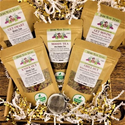 HERB MAN TEAS TEA GIFT SET - Valentine's Gift, Birthday Gift, etc... Herbal Tea samples
