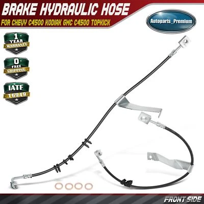 2x Front Brake Hydraulic Hose for GMC C5500 Topkick Chevy C5500 Kodiak 2003-2009 - Image 1 of 4