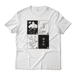 Japanese Floral Cards Line Art Graphic Tee - Unisex - Picture 1 of 3