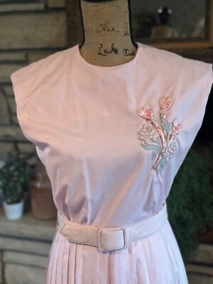 Vestido Norman Wiatt California Años 60 Cintura Camisa Talla 12, Rosa Clásico Foto 1 de 4