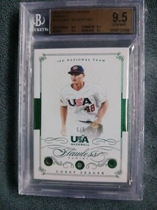 2016 Panini Flawless Corey Seager 5/5 Emerald Bgs 9.5 Gem Mint