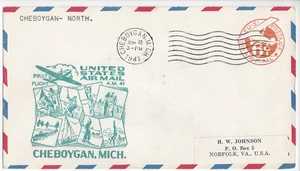 UNITED STATES: First Flight Cover, A.M. 41, Cheboygan, Michigan, June 12, 1941. - Picture 1 of 1