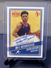 DEVON DOTSON 2021-22 ONYX VINTAGE BASKETBALL BLUE INK AUTO Kansas #D /50 - J01