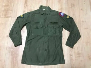 60's Vintage U.S. ARMY Utility Shirt Military Shirt Men's Size 14 1/2 Rare Used - Picture 1 of 8