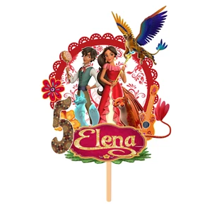 DECORACIÓN PARA TARTA DE CUMPLEAÑOS, CAKE TOPPER PERSONALIZADO, ELENA AVALOR - Imagen 1 de 2
