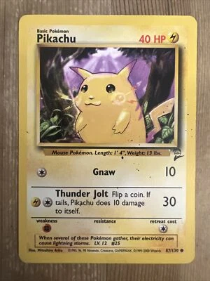 PIKACHU 87/130 Common Base Set 2 WOTC 2000 Pokemon - HP - Image 1 of 2