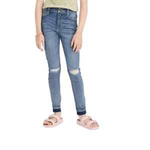 NEW Art Class Girls' Deconstructed High-Rise Skinny Jeans Medium Wash Size 12 - Picture 1 of 7