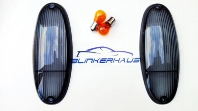 VW PORSCHE 914-4 914-6 916 GT SMOKED BLACK TURN SIGNALS LENSES LIGHTS - Image 1 of 4