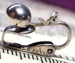 12 prs Nickel Silver 16 mm Clip-On Earring Backings 6.5 mm Half Ball Dangle Loop - Picture 1 of 9