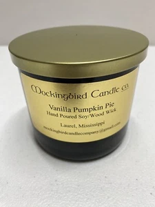 Gourmet Glas Kerze-Vanille Pumpkin Pie 20 Oz-Holzdocht Langanhaltende Qualität Wachs - Bild 1 von 3