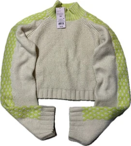 Neu mit Etikett Wild Fable XXS kastiger verkürzter Damenpullover Pullover mit angedeutetem Rollkragen elfenbeinfarben - Bild 1 von 11