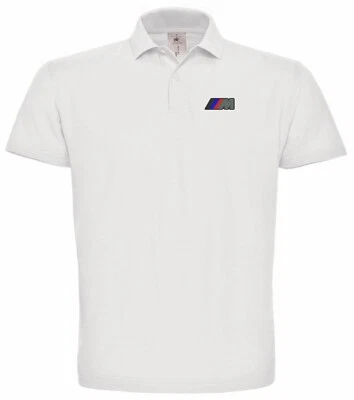 M. Power BMW Auto Bestickte Weiß Polo Poloshirt Premium-Qualität -061-WS - Photo 1/2