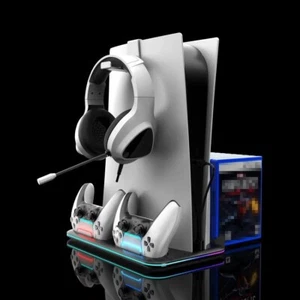 Dock PS5 Slim/Pro Nero | Ventola Raffreddamento + Ricarica Controller + Giochi - Foto 1 di 6