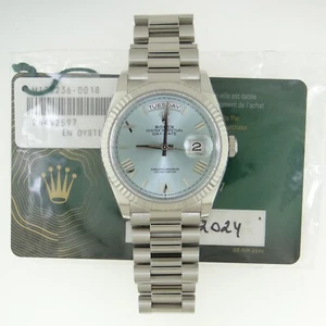 Rolex 128236 Platinum DayDate 36mm 2024 New Style Icy Roman Dial with 2024 Card - Picture 1 of 7