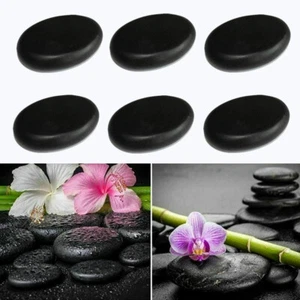 6x Hot Stone Massage Set Basalt Spa Massagesteine Wellness Lavasteine 6*8cm DE - Bild 1 von 13