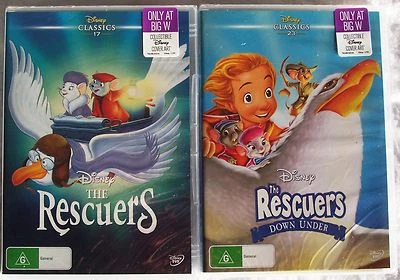 THE RESCUERS & THE RESCUERS DOWN UNDER (2 DVDs) Disney Local Releases -Brand New - image 1 of 4