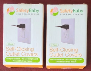 Two 3-Pack (6 total) Electric Outlet Cover Safety Baby Self-Closing Child Proof - Picture 1 of 2