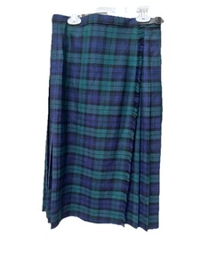 Highland Home Industries Scotland Tartan Plaid Pleated Skirt Kilt Girl's Sz 10 - Picture 1 of 6