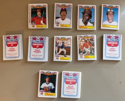 1984-1989 Topps All-Star Inserções Brilhantes, 10 Conjuntos Completos Estado Perfeito+Dups, Val $110+ - Imagem 1 de 4