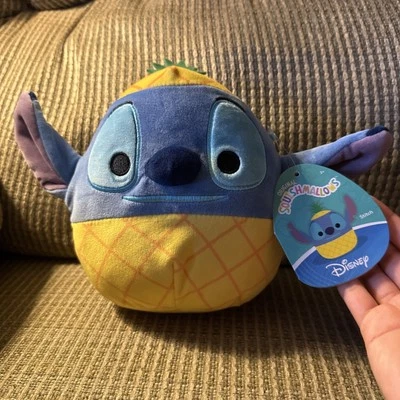 Squishmallows 7” Disney Stitch Pineapple Suit Plush Kellytoy New 2023 NWT - Image 1 of 3