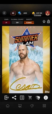 CESARO 2020 WWE TOPPS SLAM SUMMERSLAM 2020 ICONIC DIGITAL CARD!!!!!!! - Image 1 of 3