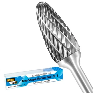 SF-5 Tungsten Carbide Burr Rotary File Tree 1/4'' Inch Diameter of Shank  - Picture 1 of 7